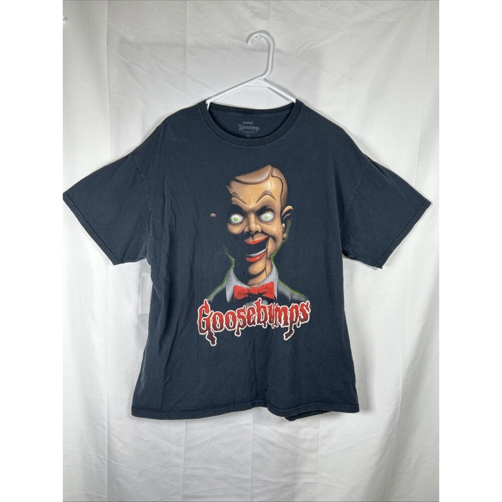 Goosebumps Slappy The Dummy Black Short Sleeve Graphic Tee Size XL WITH HOLES